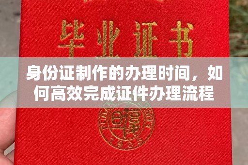 嘉禾身份证制作的办理时间，如何高效完成证件办理流程